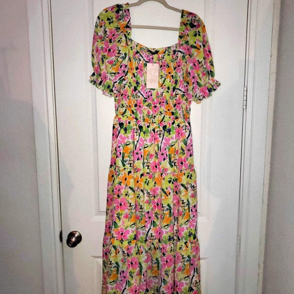 Fashion Floral Dress, L, Maxi